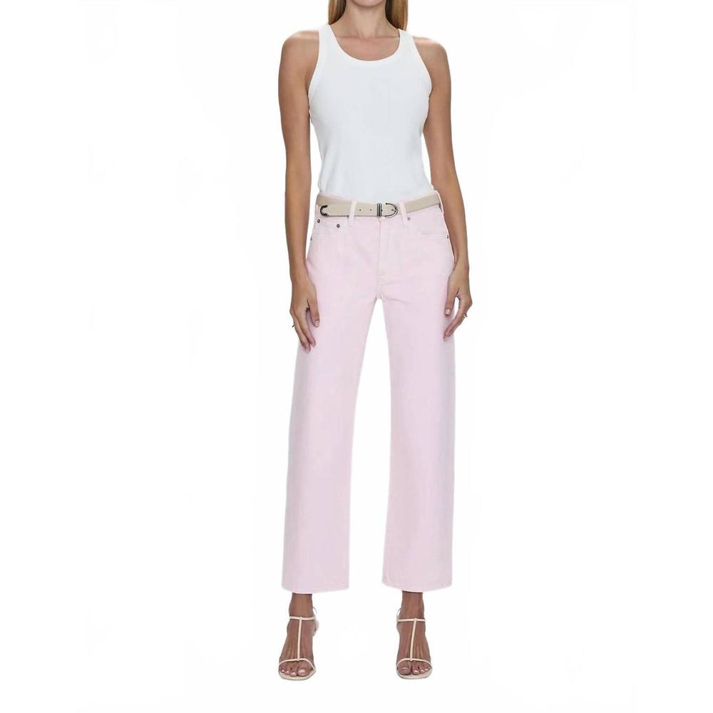 pistola Light Pink Cropped Wide-Leg Jeans